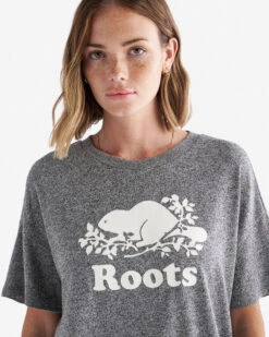 Womens Organic Relaxed Cooper T-shirt -Roots Shop 38030919 008 d