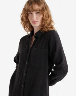 Isla Cotton Gauze Shirt Dress -Roots Shop 38130464 001 d